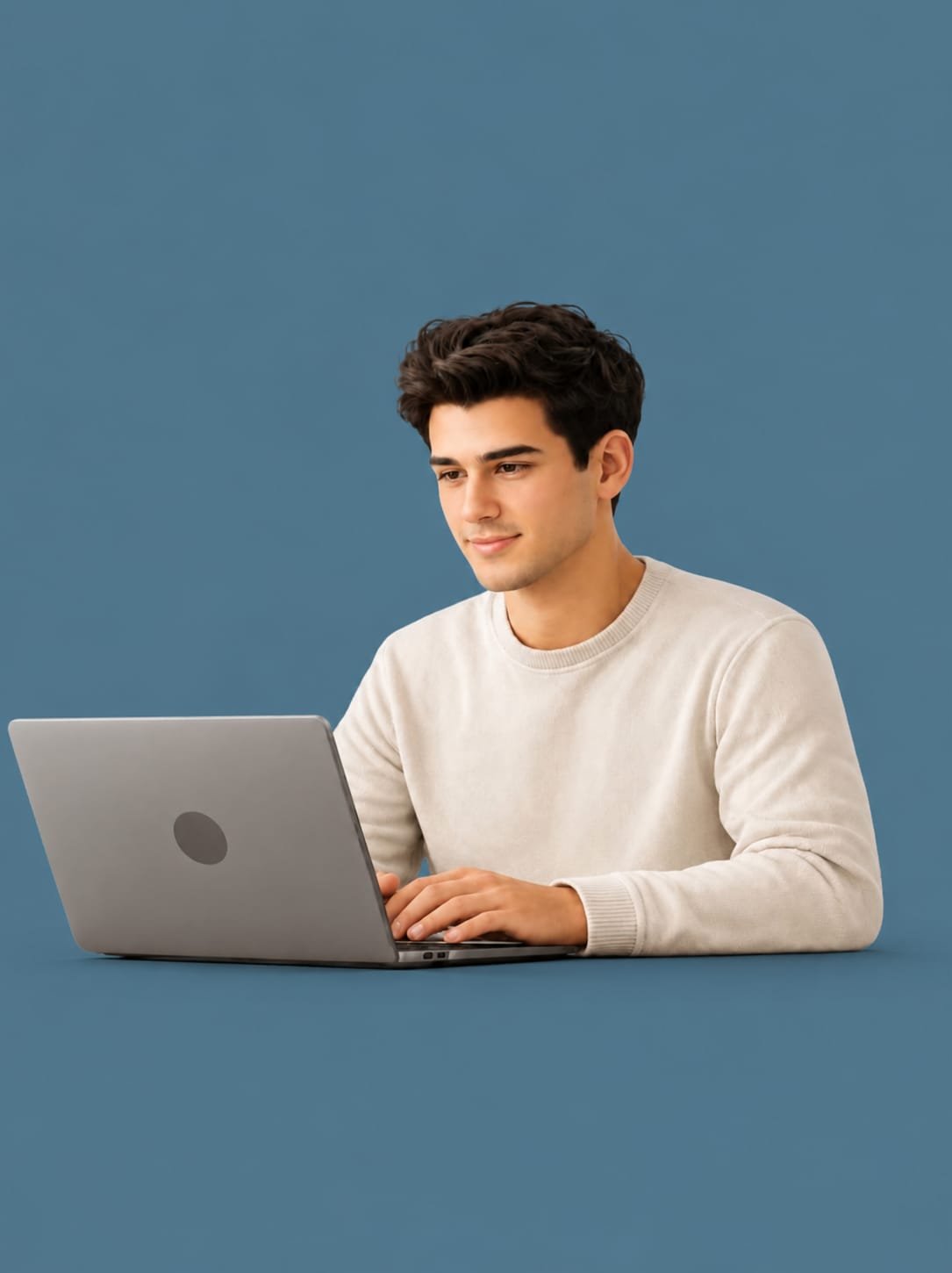 Estudiante trabajando en una computadora portátil